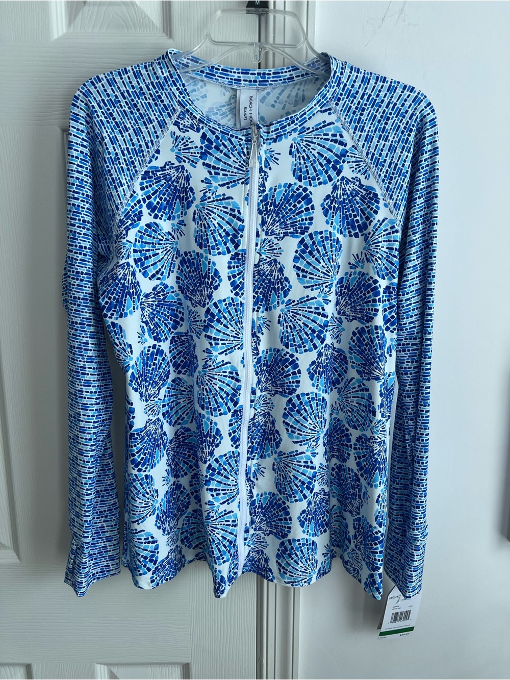 Beach House shells blue Rashguard L
